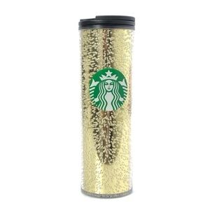 NWT Starbucks 2020 Gold Bubble Holiday Travel Tumbler w/Green Logo & Black Lid☕️